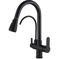 OEM Küchenspülenarmatur, Dual-Handle, Deckmontage, Schwarz A