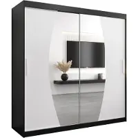 MEBLE KRYSPOL Kleiderschrank, Schiebetürenschrank Schlafzimmer, Schrank mit Spiegel ELYPSE 200 cm