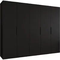 MEBLE KRYSPOL , Kleiderschrank, Schrank 250 cmx202x52, Schwarz, Schwarz