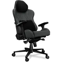 Yumisu Gaming Stuhl Bürostuhl 2050 Magnetic Höhenverstellbar bis 150kg Belastbar Rückenlehne und Sitz aus Kaltschaum GRAU BLACK Stoff