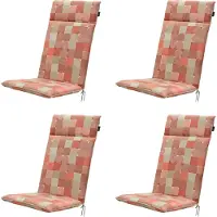 Madison - Gartenstuhlauflage High Back Jacky terra - ca. 120x50 cm - 4er-Set