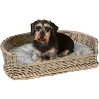 UNUS Hundebett Hundekorb Haustierkorb mit grauem Kissen in M