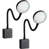SEBSON 2x LED Steckdosenlampe dimmbar schwarz, Steckerlampe 4W flexibel Leselampe Leuchte