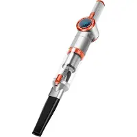TurboTronic Akku-Handstaubsauger - TT-CT20 - kabellos, 15 kPa Saugkraft, extrem saugstark, mit Ladestation, beutellos, für Auto, Haushalt & Tierhaare silber/orange