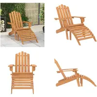 vidaXL Adirondack Gartenstuhl mit Fußstütze Massivholz Akazie - Gartenstuhl - Gartenstühle - Holz-Gartenstuhl - Holz-Gartenstühle