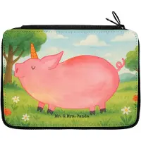 Mr. & Mrs. Panda Federmäppchen Einhorn Schwein Design - Weiß - Geschenk, Federtasche, Stifte Etui, Bleistiftetui, Englisch, English, Schlamper, Einhörner, Unicorn