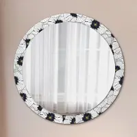 Coloray Ø90cm Modern Spiegel - Wandspiegel Wandmontage- Schlafzimmer - linear blumen zusammensetzung