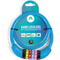 3 S Apollo Fahrradschloss mit Zahlen für Kinder, 10x650 mm, Scooter Schloss,Zahlenschloss - blau