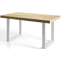 Alpi Möbel Alpi Moebel, Rechteckiger Esstisch Loft-U, Industrieller Modern Tisch 140x80x77 cm, Artisan mit Metallbeinen in Weiß