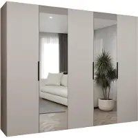 MEBLE KRYSPOL , Kleiderschrank, Schrank 250 cmx202x52, Kaschmir, Schwarz
