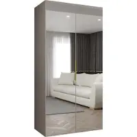 MEBLE KRYSPOL , Kleiderschrank, Schrank 100 cmx202x52, Kaschmir, Gold