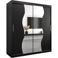 MEBLE KRYSPOL Kleiderschrank, Schiebetürenschrank Schlafzimmer, Schrank mit Spiegel MADRYT 180 cm