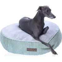 DOTTY Kuscheliges Plüschbett Hundebett Katzenbett - weiches rundes PLÜSCH Kissen für kleine und mittelgroße Hunde und Katzen Schlafplatz Größe M 60 cm