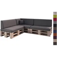 Sunnypillow 8er Palettenkissen Set mit abnehmbarem Bezug Sitzkissen + Rückenkissen Palettenauflage Palettenpolster Indoor / Outdoor | Anthrazit |