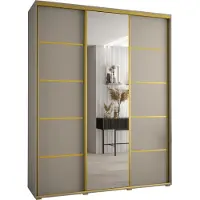 MEBLE KRYSPOL Kryspol Dakota 5 Schrank, drei Türen - 235,2x190x60cm - Kaschmir Gold