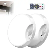 Dopwii 2er-Set Bewegungsgesteuerte LED-Deckenlampen, Nachtlicht für Schlafzimmer, Flur & Treppe, 3 Lichtfarben, Akku, inkl. Fernbedienung