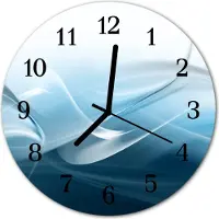 Tulup Glasuhr Wanduhr Küchenuhr Echt-Glas 30fi cm Abstrakt blau