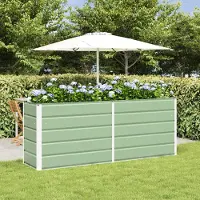 vidaXL "Schlussverkauf" Pflanzkübel im Garten - 1 pc - Blumenbeet/Gartenbeet - Pastellgrün 480x50x45 cm Verzinkter Stahl C13575