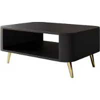 Lookway Couchtisch SHADOW II mit Ablage unter der Tischplatte, schräge Füße, goldfarben