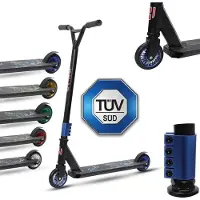 Europebazar Habib Stunt Scooter für Kinder | 360° Trick Roller 110mm ABEC-9 Räder: Blau