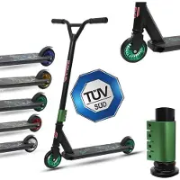 Europebazar Habib Stunt Scooter für Kinder | 360° Trick Roller 110mm ABEC-9 Räder: Grün