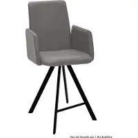 58 aufm Kessel Thekenstuhl drehbar (2er-Set) Desiree 52x109x60 Schwarz/Grau