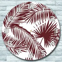 Coloray Wanduhr aus Glas Rund fi 30 Exotisch Palmblätter Quarz Deko Schlafzimmer Büro