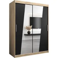 MEBLE KRYSPOL Kleiderschrank, Schiebetürenschrank Schlafzimmer, Schrank mit Spiegel RHOMB 150 cm