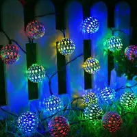 Dopwii Marokkanische Lichterkette,5M 20 LED Solar Lichterketten, Einstellbare 8 Modi, Wasserdicht Lichterkette (Bunt)