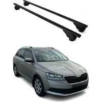 Omtec Dachträger Grundtäger für Skoda Fabia mk3 Kombi 2014-2021 75kg Metall Schwarz 2x