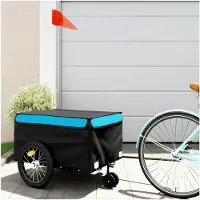 Markenlos Fahrradanhänger in Schwarz und Blau, 45 kg, Eisen, für Outdoor-Aktivitäten und Radsport