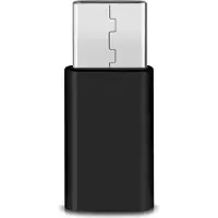NAUC Micro USB Adapter auf USB Typ C Stecker wandelt USB 2.0 Typ B zu USB 3.1 Typ C, Farben:Schwarz, Stückzahl:10 Stück