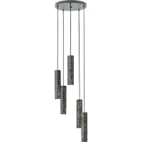 Eglo LED Hängelampe Mentalona, Pendelleuchte Esstisch, Deckenlampe hängend, Stahl in anthrazit, Terrazzo in schwarz, weiß GU10 Fassung, Ø 36,5 cm