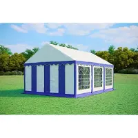 Pártystany-Jiín s.r.o. Partyzelt 4x6m PVC Standard Feuerfest - Blau und Weiß