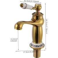 StarTech.com Vintage Wasserhahn aus Messing - Waschbeckenarmatur - Warm- und Kaltmischer - 12,2 cm Auslauf mit Waben-Strahlregler - Deckmontage - Gold