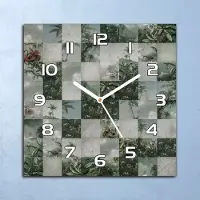 Coloray Deko Glasuhr Wanduhr 30x30 Tropische Kunst Quarz Küchenuhr Bürouhr
