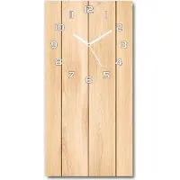 Tulup Wanduhr aus Glas – 30x60 cm - Glasbild - Glasuhr - Gehärtetes Glas -Hölzerner Hintergrund