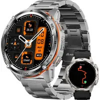 Kospet TANK T3 Ultra 2 GPS Smartwatch Herren,Edelstahl Gehäuse, 5ATM Wasserdicht, 60+Tage Akkulaufzeit, Bluetooth anrufenFitnessuhr mit 1,43" AMOLED