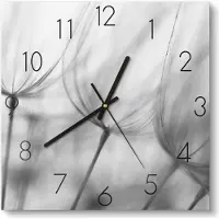 DEQORI Glasuhr 30x30 cm Zahlen 'Sanfte Konturen' Wanduhr Glas Uhr Design leise Küchenuhr