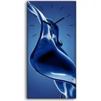 Coloray Wohnzimmer-Bild Leinwand Uhr Geräuschlos 30x60 Wellen der Abstrakten Kunst - schwarze Hände
