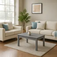 Krok Wood Couchtisch Tomas aus Massivholz, Farbe Grau (Buche, 75 x 75 x 45 cm)
