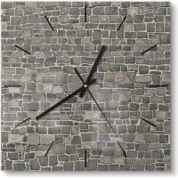 DEQORI Glasuhr 30x30 cm Modern 'Steinmelodie' Wanduhr Glas Uhr Design leise Küchenuhr