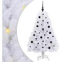 Syfax Künstlicher klappbarer Weihnachtsbaum Weiß 150 cm PVC und Stahl