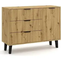BDW , Kommode mit Schubladen, Schlafzimmer, Scandi, 110×40×81,5 cm, Eiche Artisan
