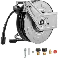 StarTech.com Schlauchtrommel für Hochdruckreiniger - Schlauchaufroller - Länge 19,8 m x 6,35 mm - Bis 220 bar - Automatisches Aufrollen - Stahlkonstruktion - Wand- und Bodenmontage