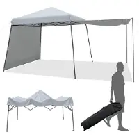 KOMFOTTEU 3x3m Pop up Pavillon, Faltpavillon mit 2 verstellbaren Markisen, Partyzelt mit Rolltasche, Gartenzelt faltbar & Wasserdicht