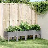 Prolenta Maison Exclusive - Pflanzkasten mit Beinen Hellgrau 160x40x42 cm PP