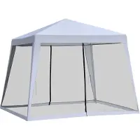 Welikera Gartenpavillon Pavillon Festzelt Partyzelt wetterfest Zelt mit Moskitonetz Metall + Polyester Grau 3 x 3 m