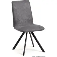 58 aufm Kessel Esszimmerstuhl (6er-Set) Datja 47x92x60 Schwarz/Grau