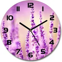 Tulup Wanduhr aus Glas 30fi Glasbild Glasuhr Gehärtetes Glas - schwarze-zeiger - Lavender